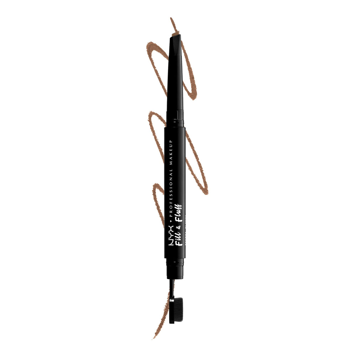 NYX PROFESSIONAL MAKEUP pencil front view showing dual-ended design and portability