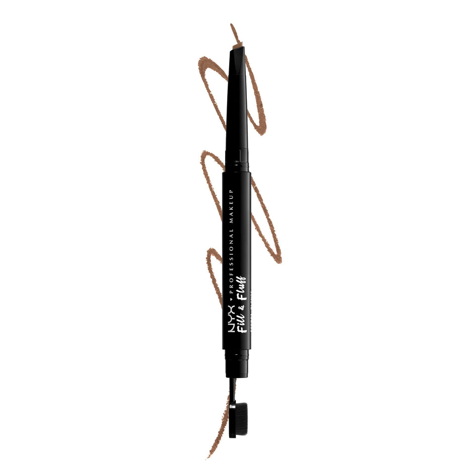 NYX PROFESSIONAL MAKEUP pencil front view showing dual-ended design and portability