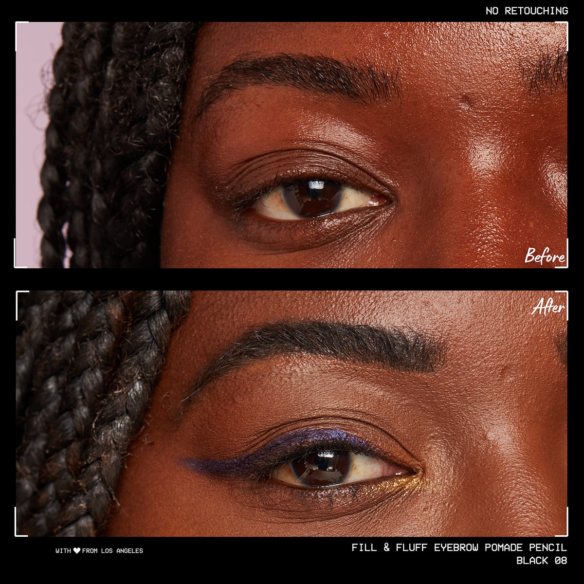 NYX PROFESSIONAL MAKEUP pencil held in hand to show compact, travel-friendly size