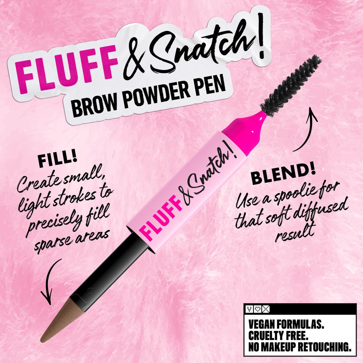 NYX PROFESSIONAL MAKEUP before and after brows demonstrating diffused, powdery finish benefit
