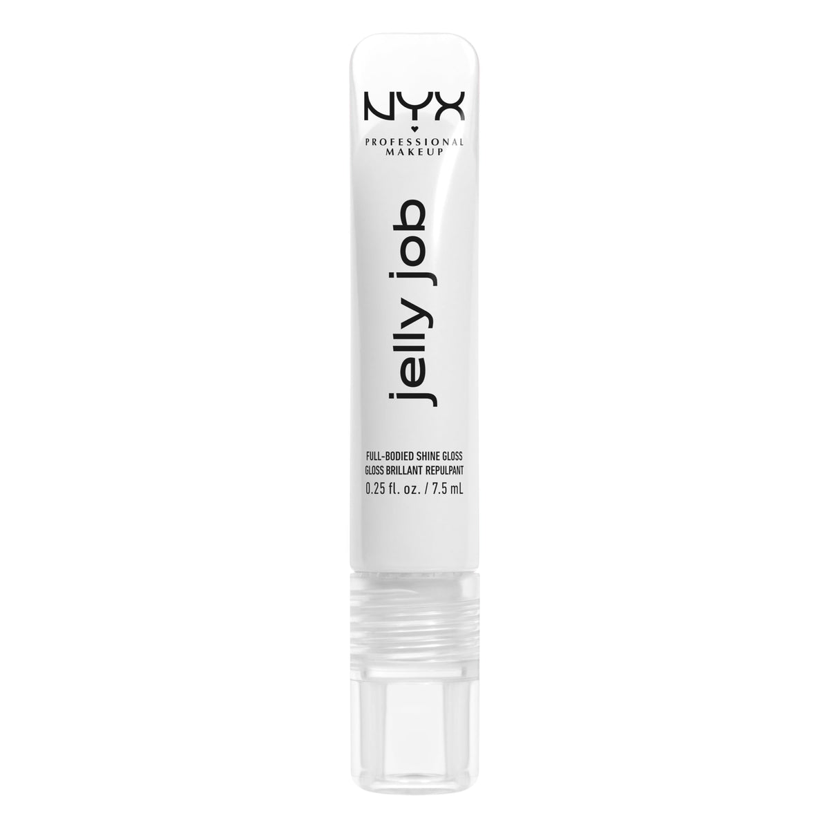 NYX PROFESSIONAL MAKEUP closeup of lips wearing gloss showing smooth, high-shine finish