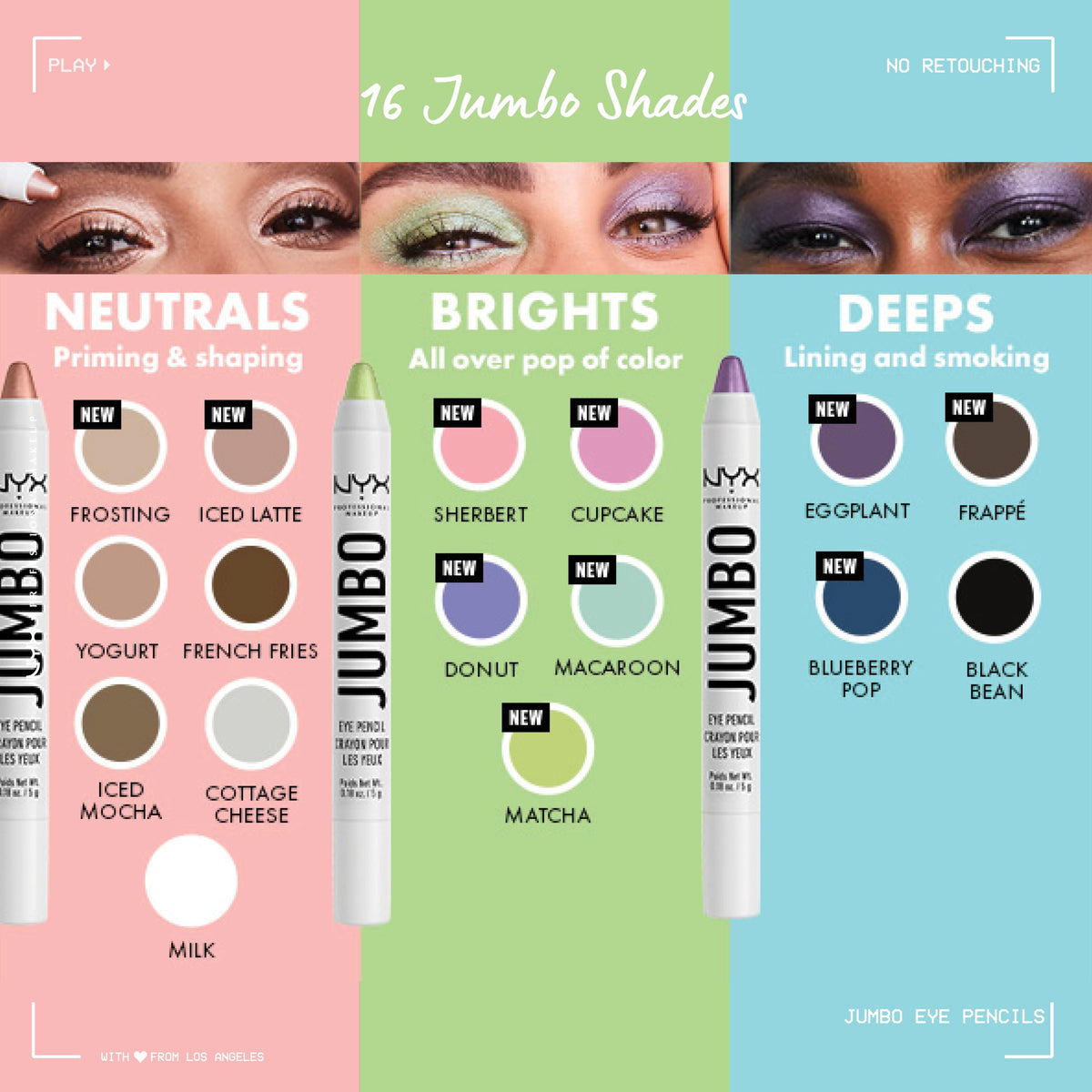 NYX PROFESSIONAL MAKEUP pencil alongside a jumbo sharpener for easy tip maintenance