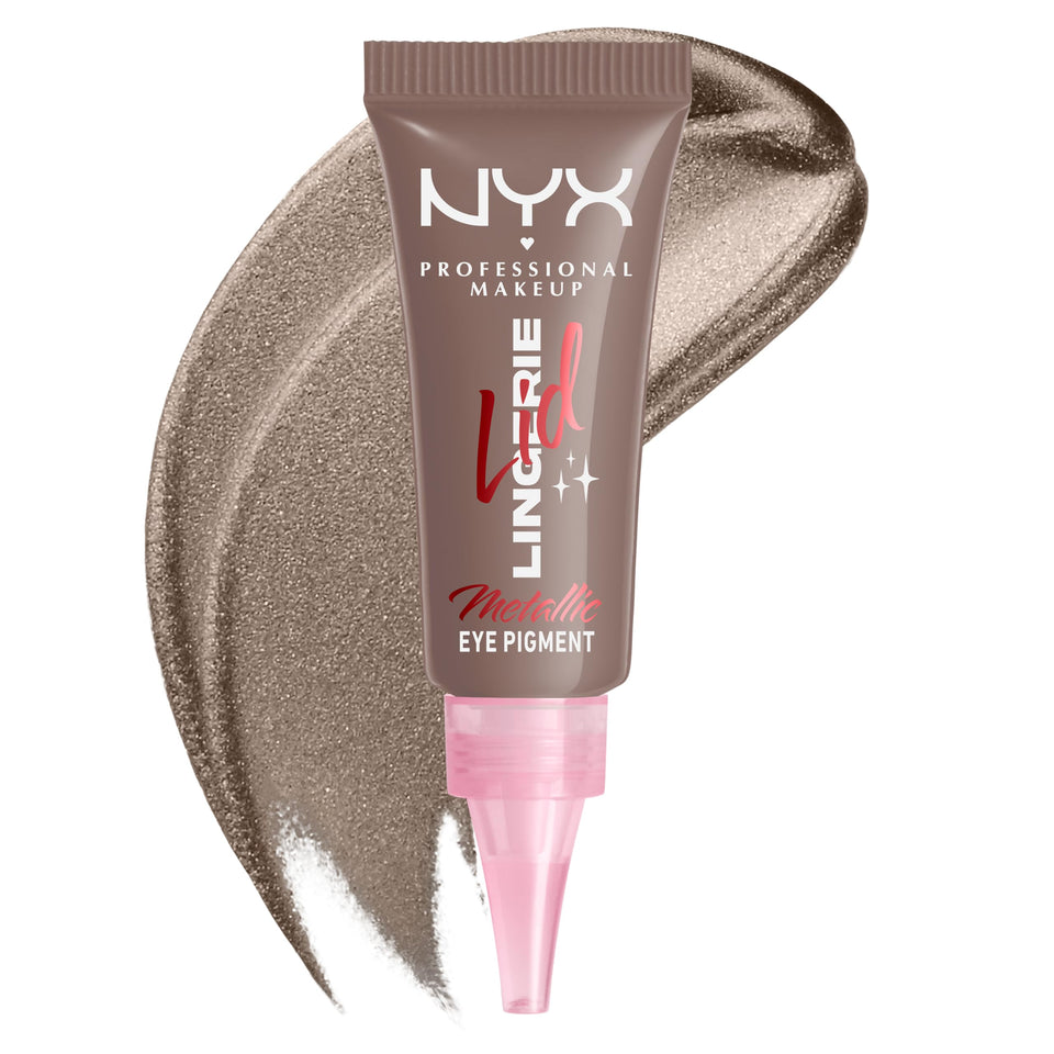 NYX Lid Lingerie front pot in Granite Grind showing compact packaging and shade