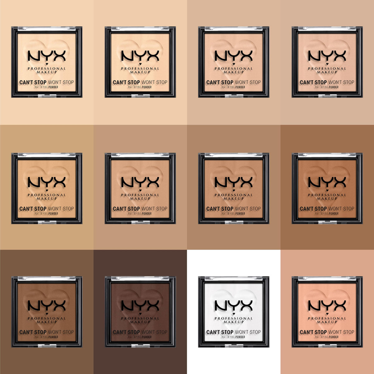 NYX PROFESSIONAL MAKEUP compact in makeup bag alongside mirror for on-the-go fixes