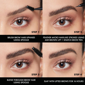 NYX PROFESSIONAL MAKEUP before and after eyebrow showing lifted, fuller appearance