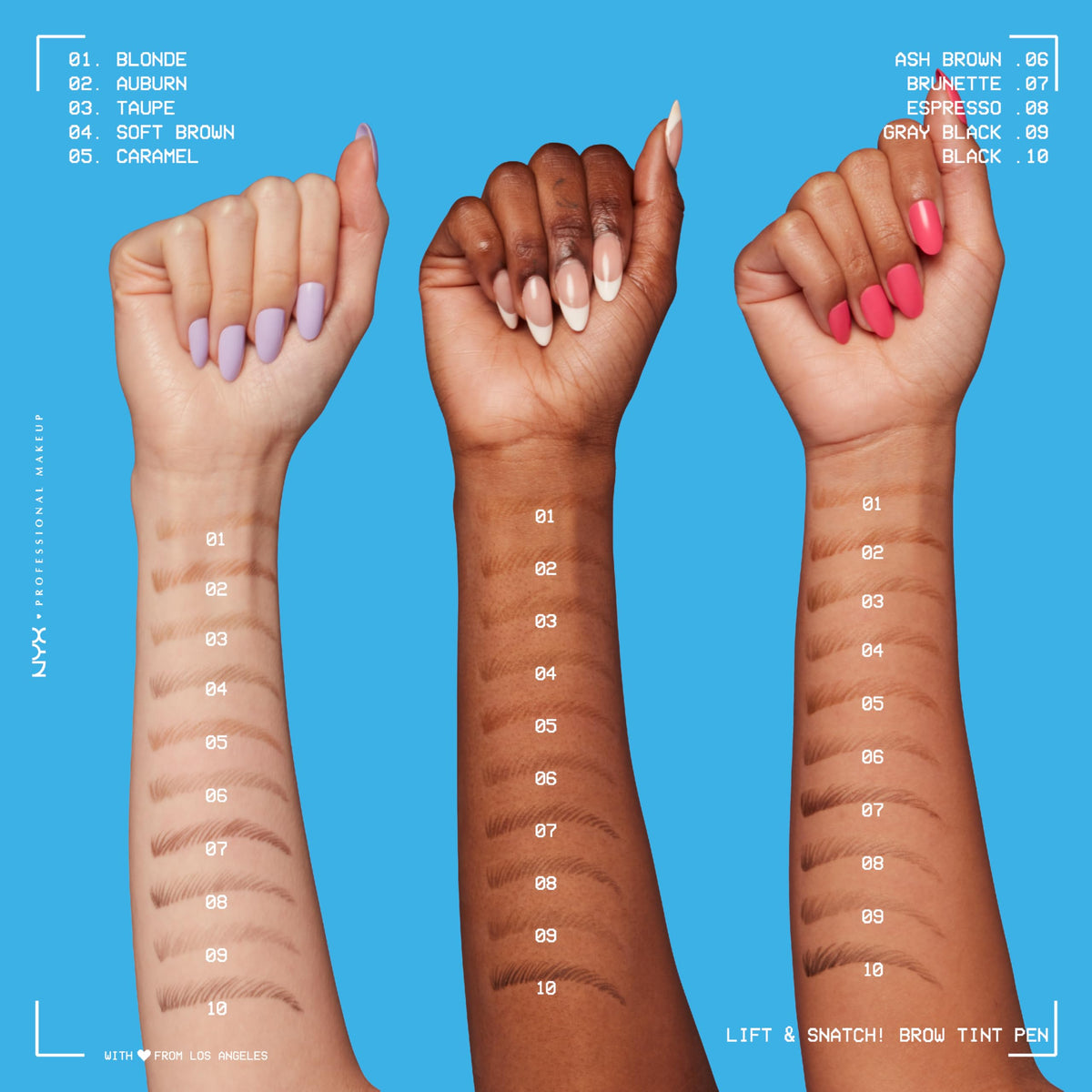 NYX PROFESSIONAL MAKEUP Caramel swatch on forearm showing buildable pigment
