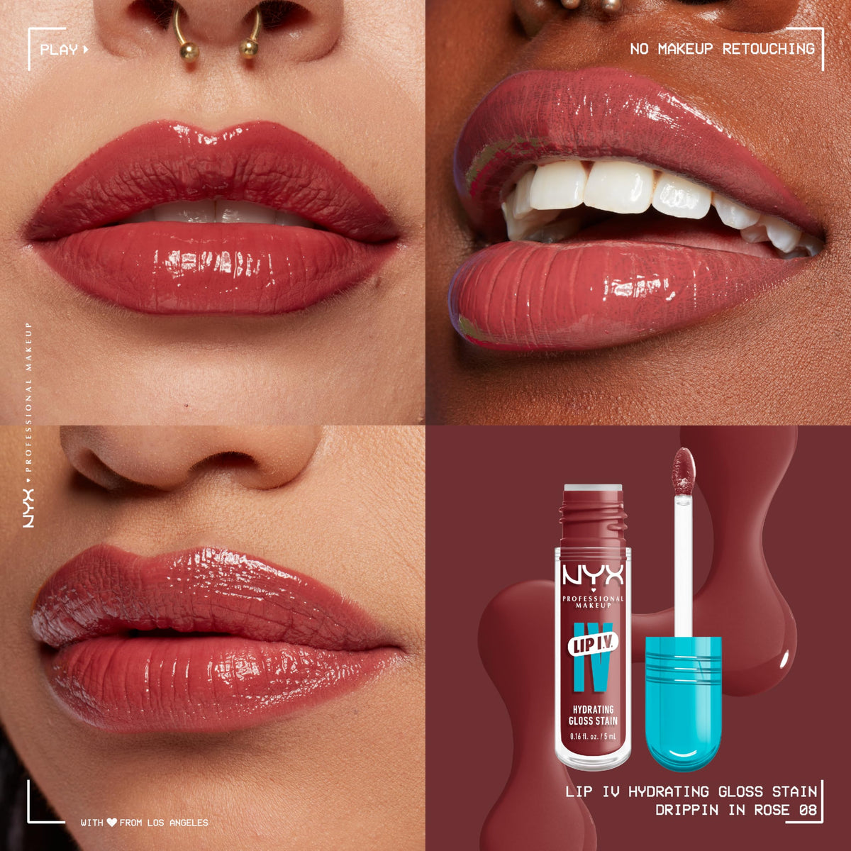 NYX Lip IV applicator wand close-up displaying smooth applicator and precise finish