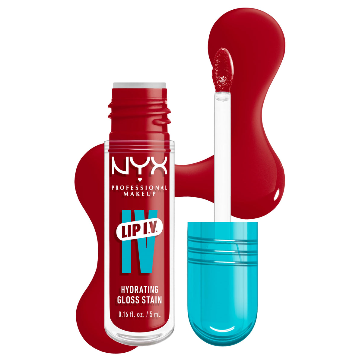 NYX Lip IV Cherry Drenched front packaging showing glossy red shade and branding