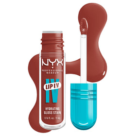NYX Lip IV front packaging showing Drippin' Nude and glossy finish benefit