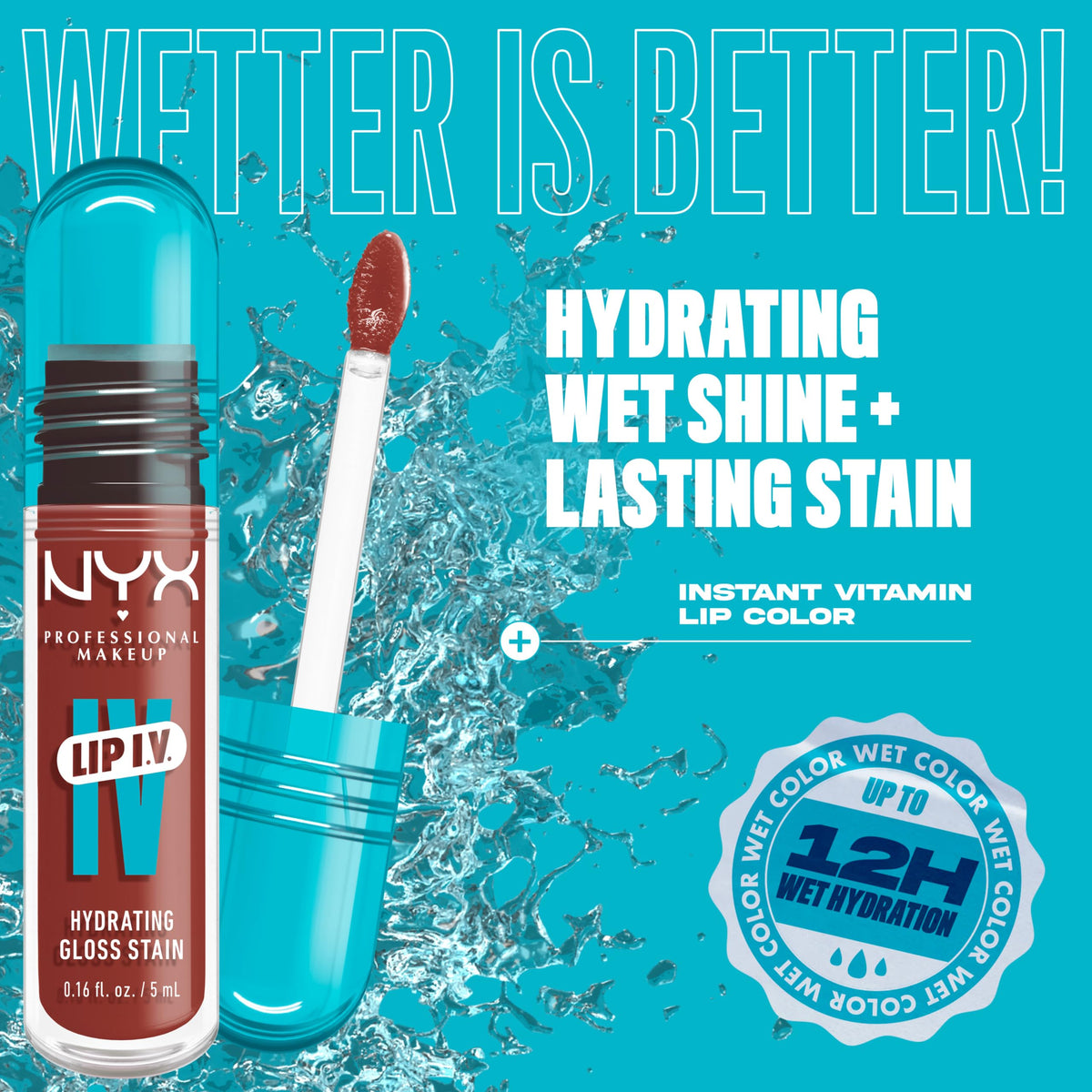 NYX Lip IV worn on lips portrait demonstrating natural glossy tint