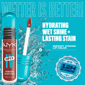 NYX Lip IV worn on lips portrait demonstrating natural glossy tint