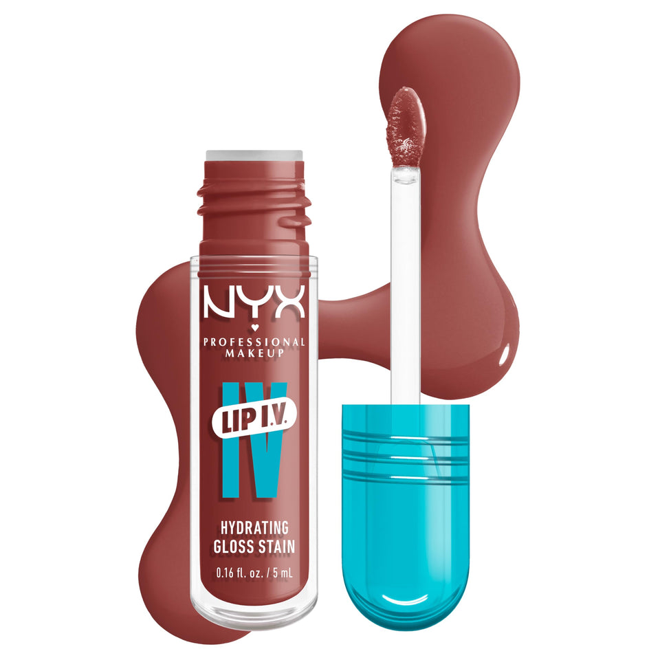 NYX Lip IV Hydra Honey front packaging showing shade and glossy effect