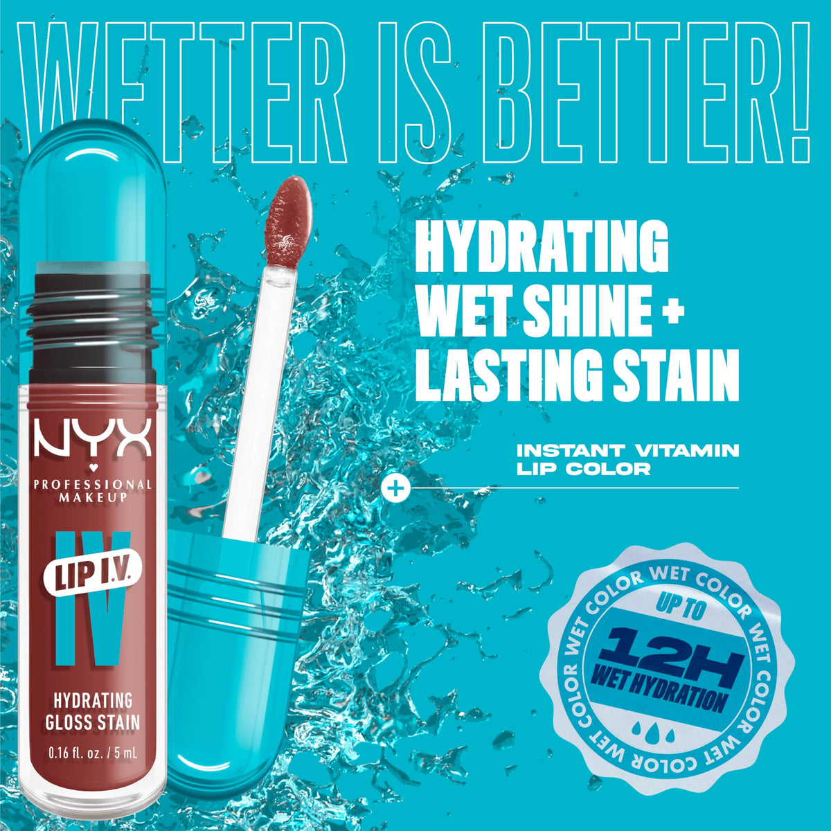 NYX Lip IV Hydra Honey texture close-up showing glossy, lightweight finish
