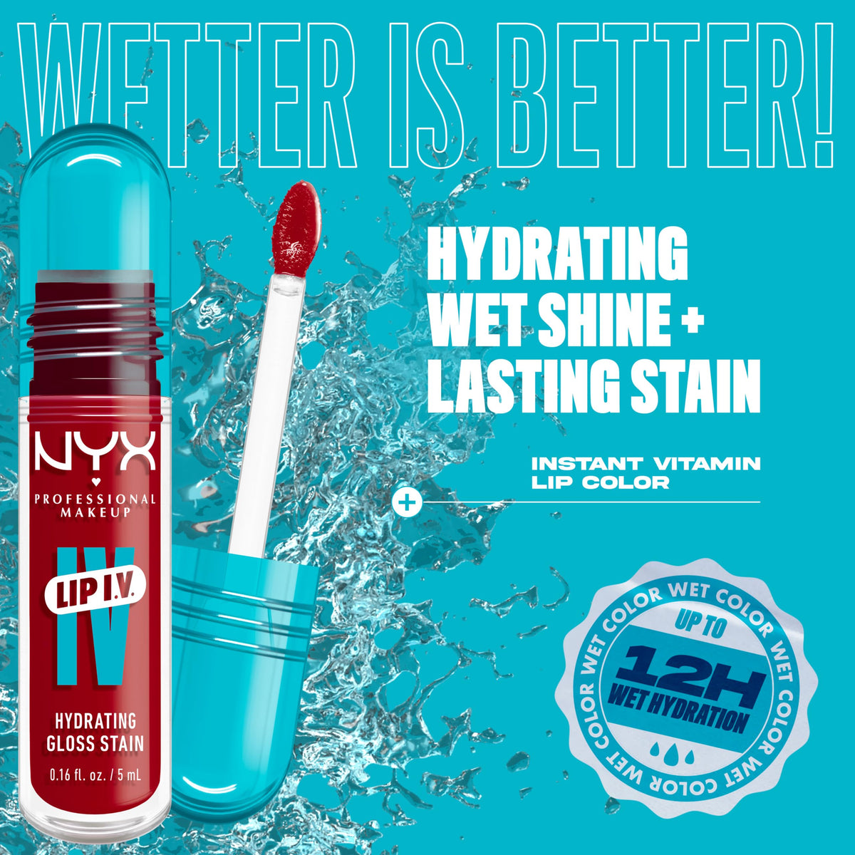 Model wearing NYX Lip IV Cherry Drenched in lifestyle setting for vibrant everyday look