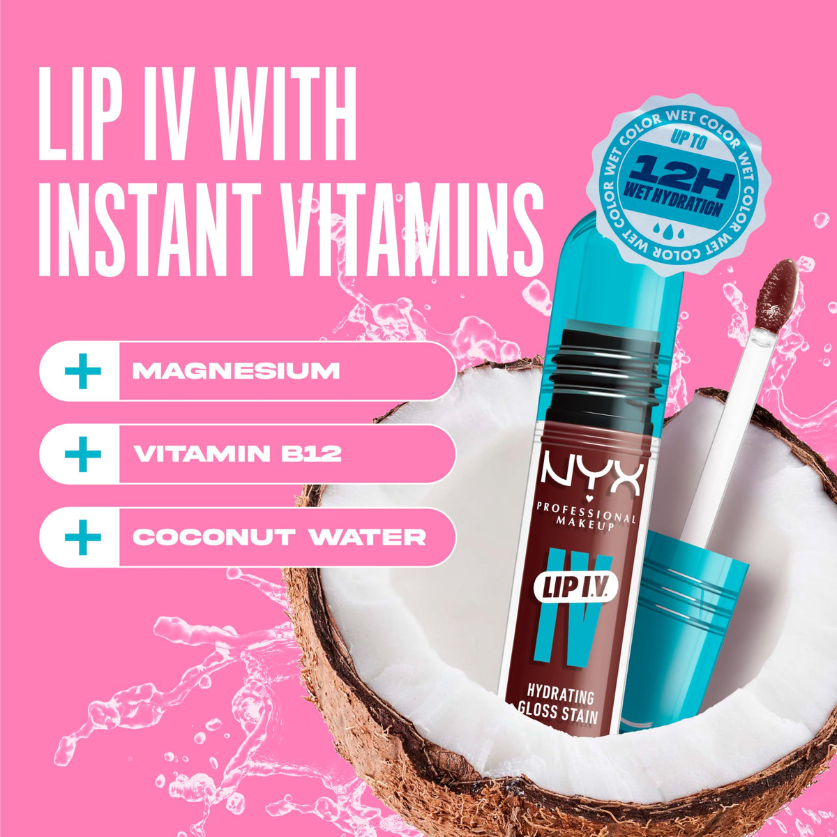 NYX Lip IV stain after blot comparison shows long-lasting tinted result