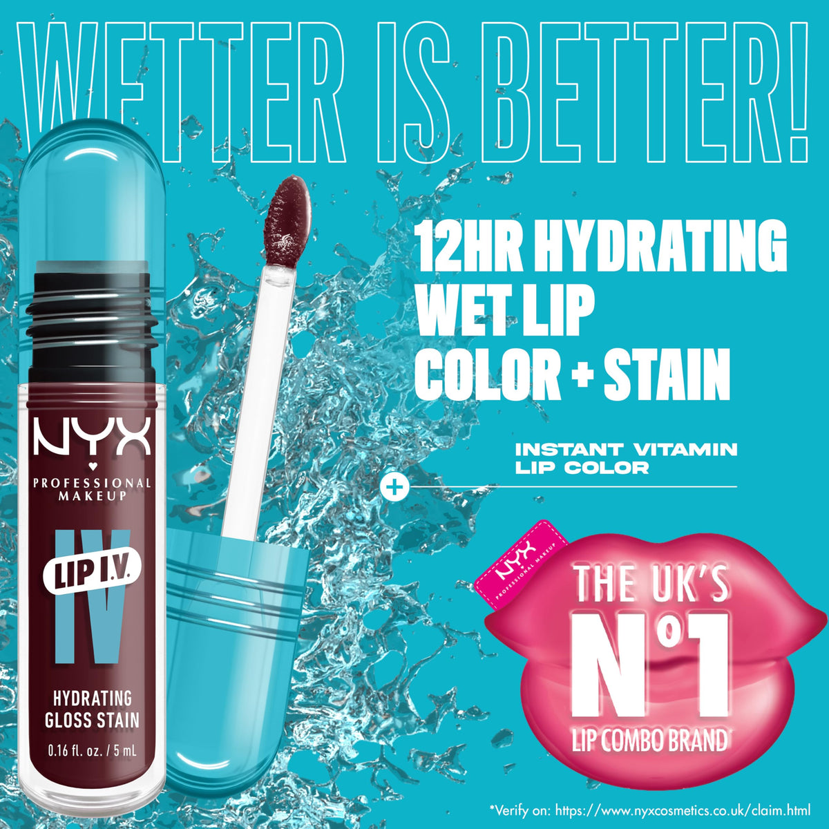 NYX PROFESSIONAL MAKEUP texture close-up of gloss swirl displaying lightweight pigment benefit