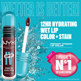 NYX PROFESSIONAL MAKEUP texture close-up of gloss swirl displaying lightweight pigment benefit