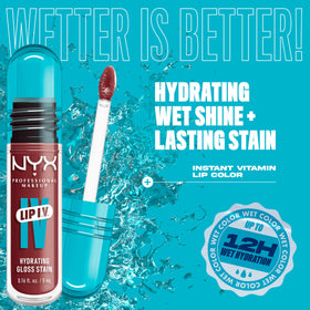 NYX Lip IV texture swipe on arm showing pigmented glossy finish and blendability