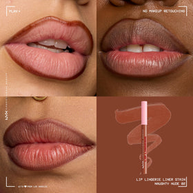 NYX PROFESSIONAL MAKEUP swatch of Naughty Nude showing smooth stain texture