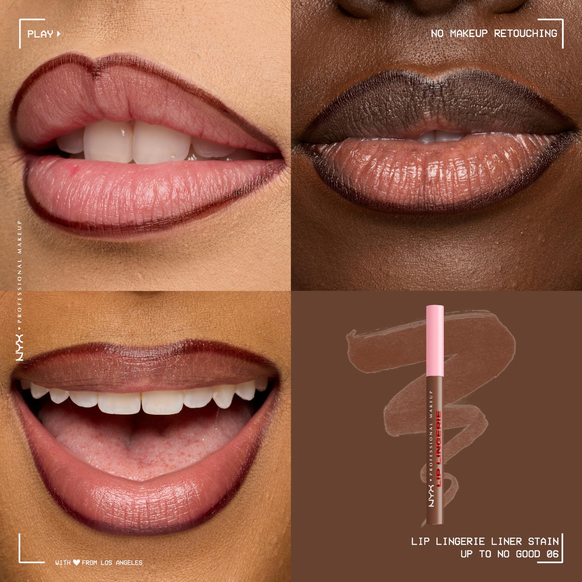 NYX PROFESSIONAL MAKEUP texture swipe displaying smooth stain payoff