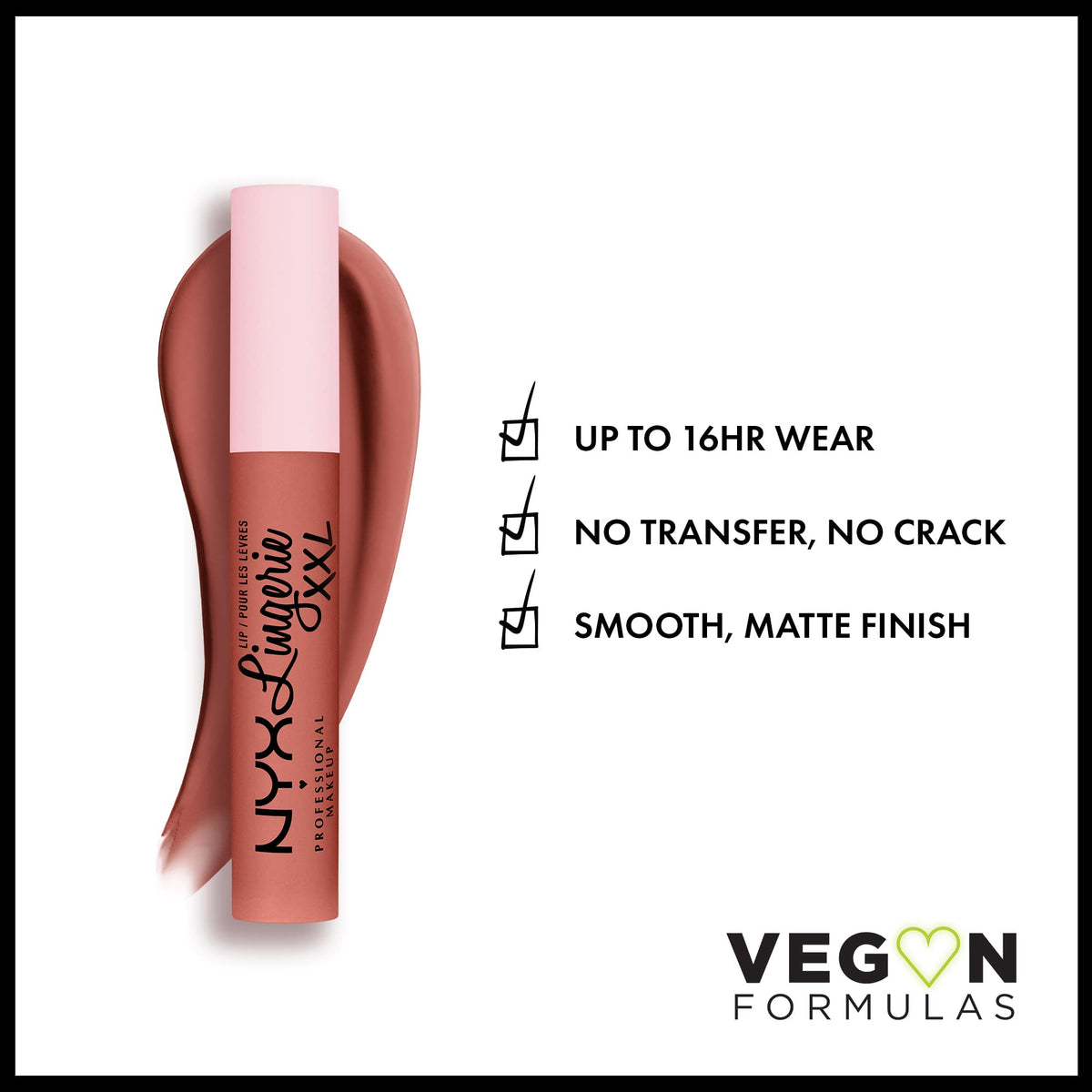 NYX Professional Makeup applicator close-up showing doe-foot tip for precise, smooth application benefit control