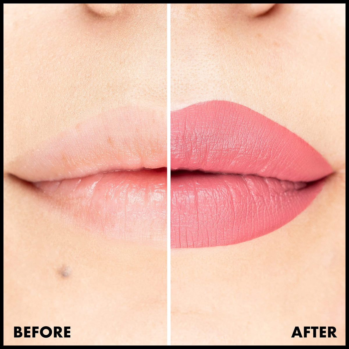 NYX PROFESSIONAL MAKEUP on model lips demonstrating dusty pink shade and fuller look