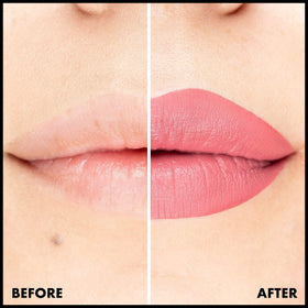 NYX PROFESSIONAL MAKEUP on model lips demonstrating dusty pink shade and fuller look