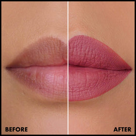 nyx professional makeup lips with product applied demonstrating even coverage and fuller-looking pout
