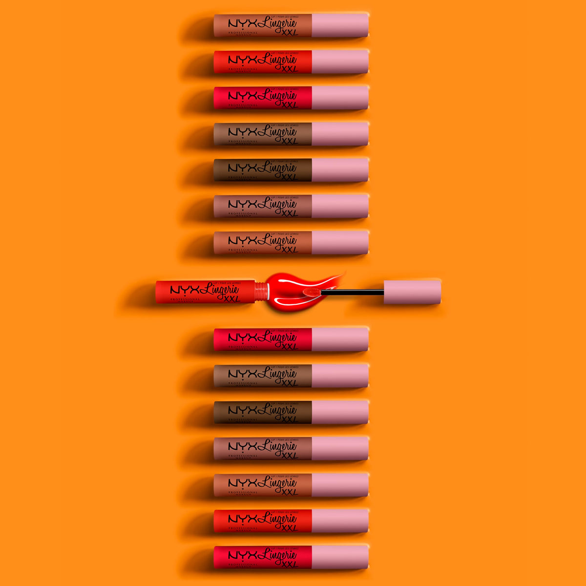 NYX PROFESSIONAL MAKEUP lifestyle scene with On Fuego paired with makeup tools showing professional-ready, bold look benefit