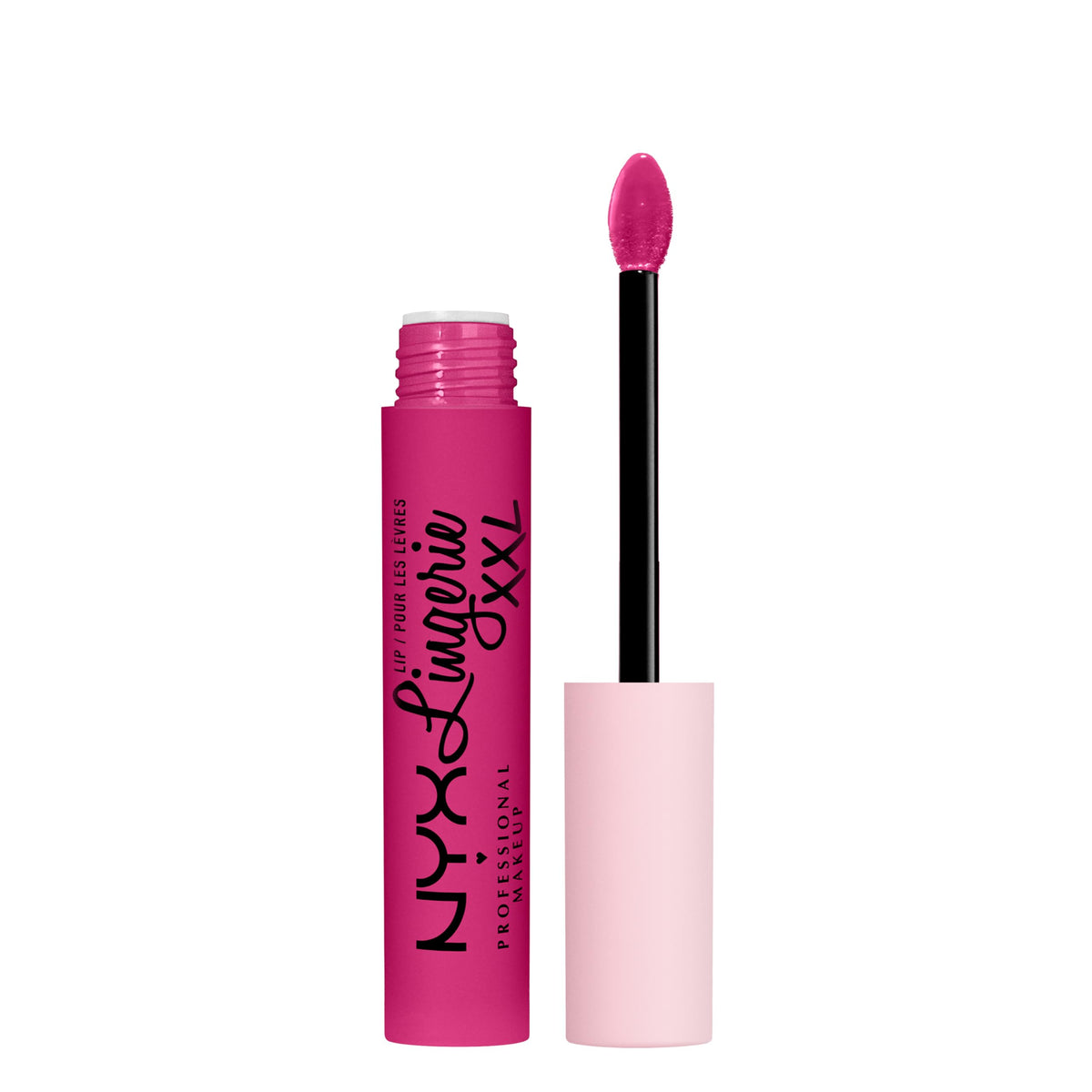 NYX PROFESSIONAL MAKEUP front packaging showing Pink Hit shade and tube benefits
