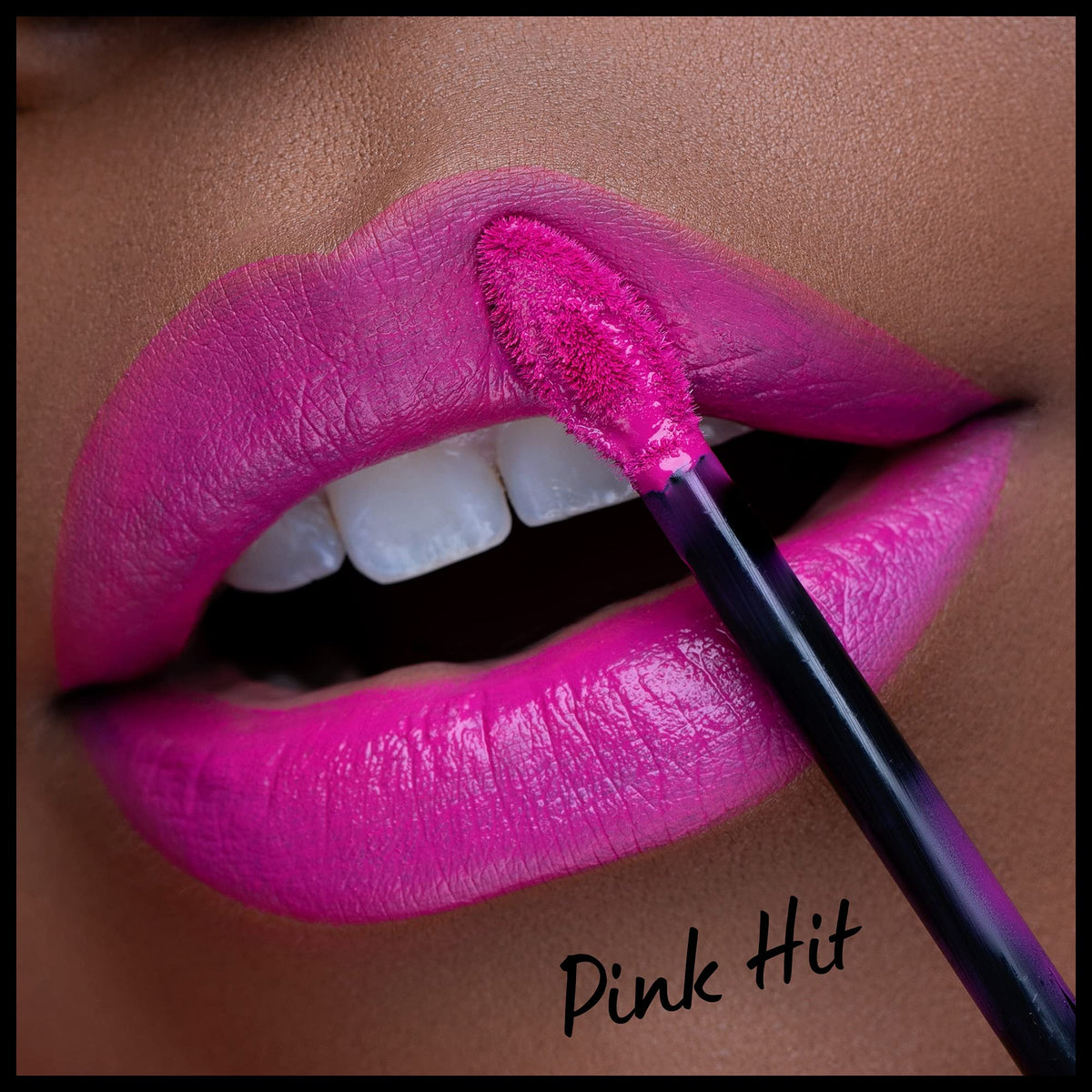 NYX PROFESSIONAL MAKEUP swatch on arm showing true cool-toned hot pink payoff