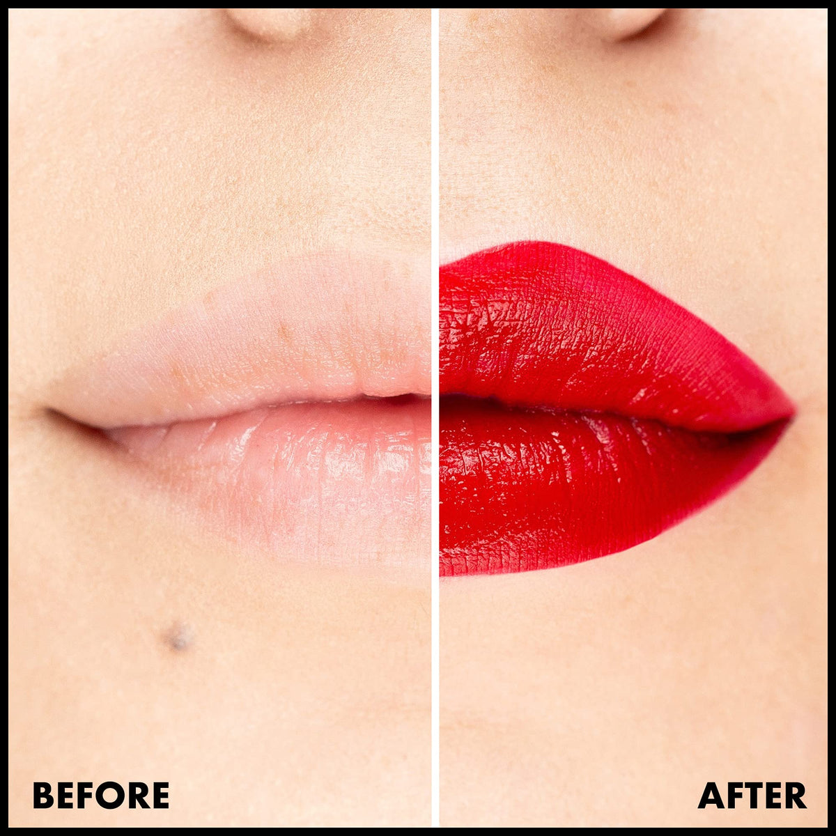 NYX PROFESSIONAL MAKEUP close-up on lips showing matte texture and defined shape