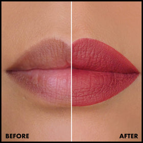 NYX PROFESSIONAL MAKEUP paired with liner showing enhanced lip definition