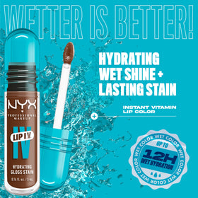 NYX PROFESSIONAL MAKEUP gloss texture close-up showing instant wet shine and hydration