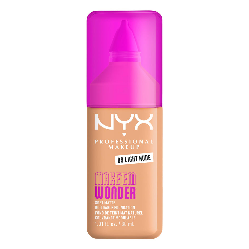 NYX PROFESSIONAL MAKEUP front view of bottle showing product and shade, for easy identification