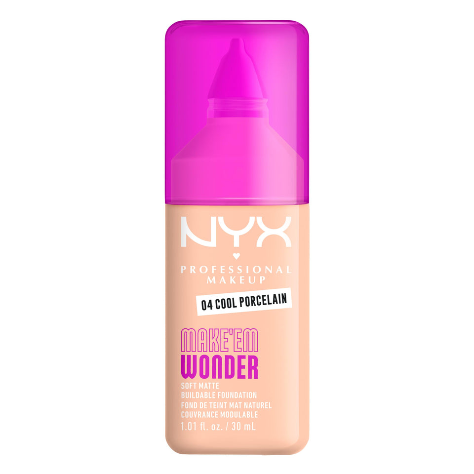 NYX PROFESSIONAL MAKEUP front packaging shows shade and benefits