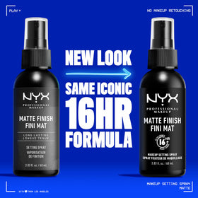 NYX PROFESSIONAL MAKEUP close-up of spray nozzle highlighting fine mist delivery