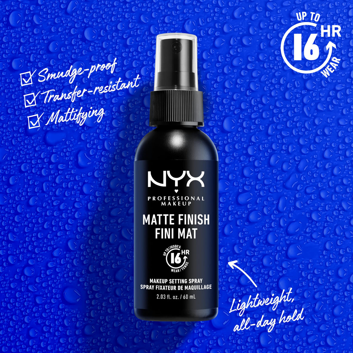 NYX PROFESSIONAL MAKEUP mist in motion demonstrating even application and coverage