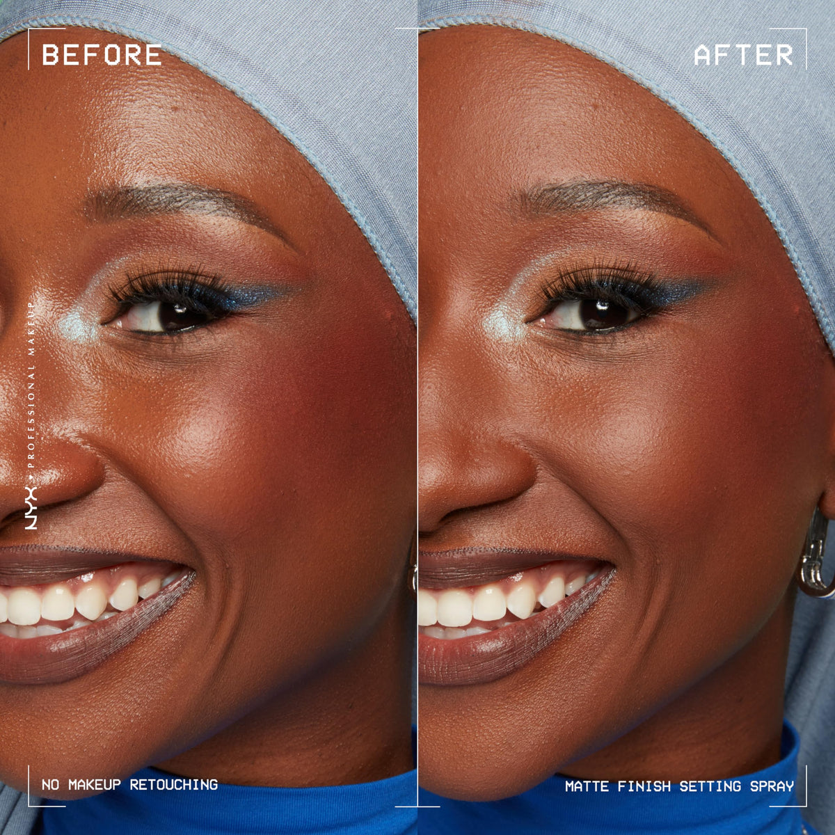 NYX PROFESSIONAL MAKEUP setting spray among foundation and powders for a finished look