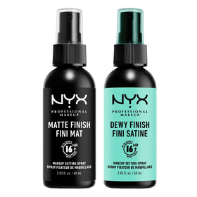NYX matte spray front packaging showing compact bottle and clear label for long wear