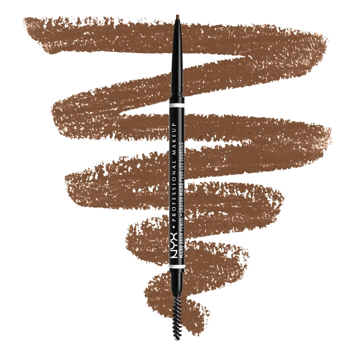 NYX PROFESSIONAL MAKEUP pencil front view showing slim profile and portable benefit