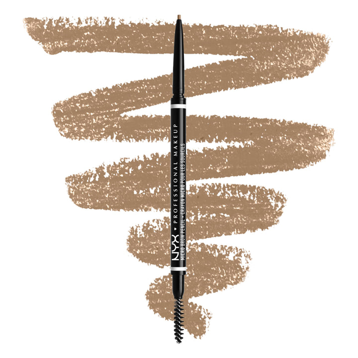 NYX PROFESSIONAL MAKEUP Micro Brow Pencil front view showing sleek product, precise application benefit