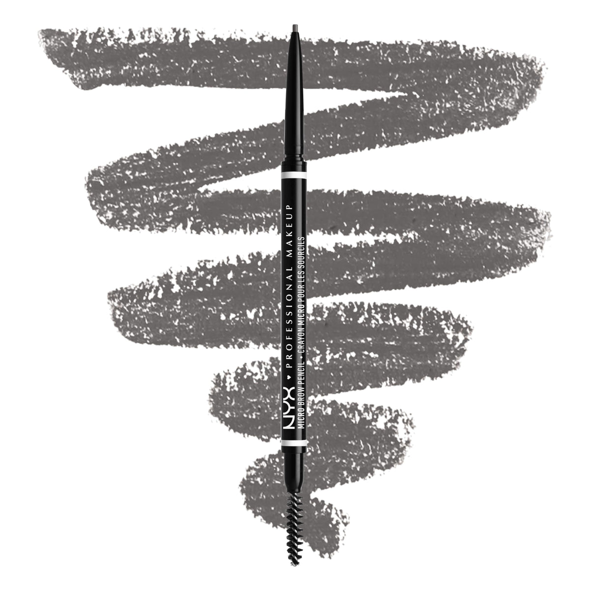 NYX PROFESSIONAL MAKEUP micro brow pencil front view showing slim design and portability benefit