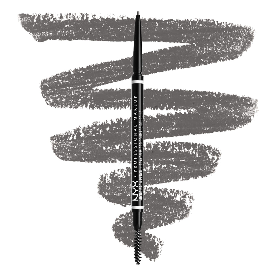 NYX PROFESSIONAL MAKEUP micro brow pencil front view showing slim design and portability benefit