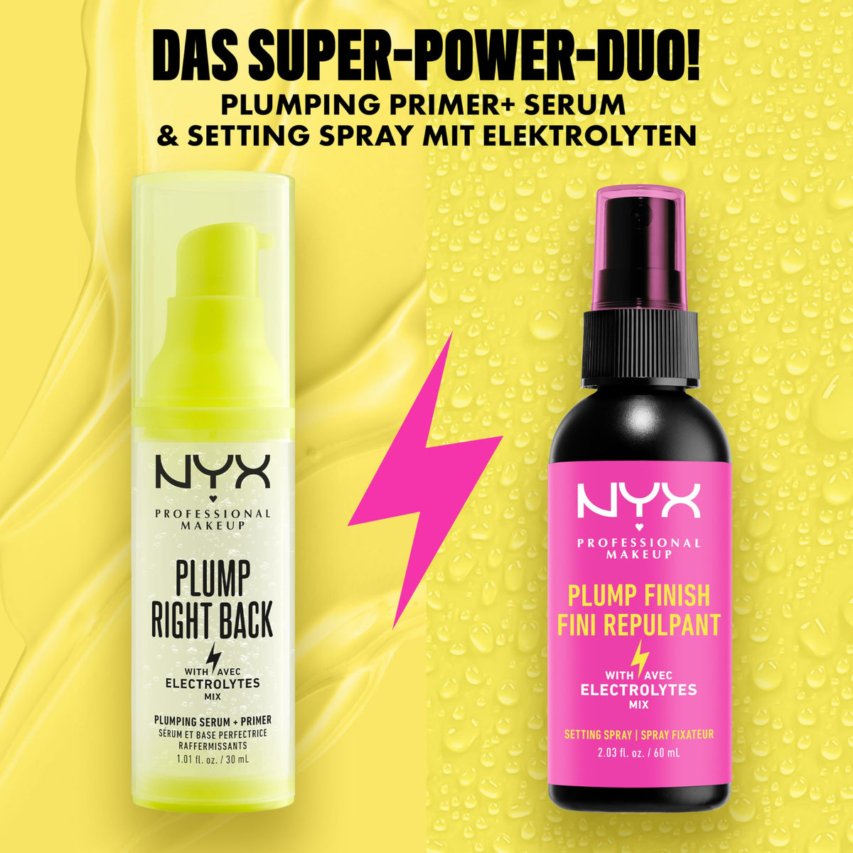 NYX PROFESSIONAL MAKEUP ingredients label focused on hyaluronic acid and electrolytes benefit