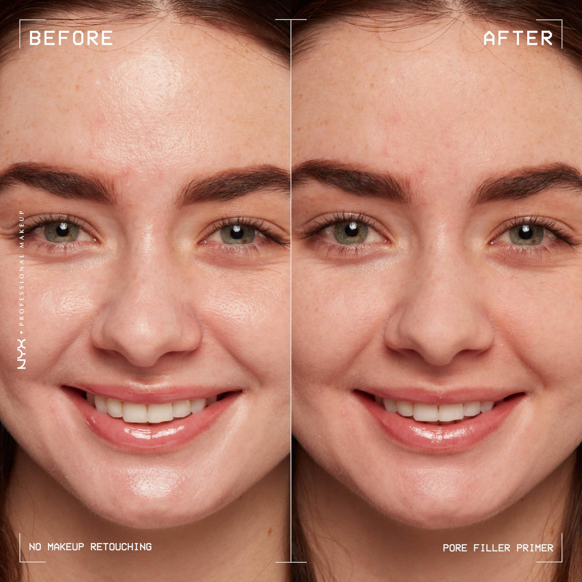 NYX PROFESSIONAL MAKEUP primer swatched on hand, shows how product evens skin texture