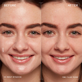 NYX PROFESSIONAL MAKEUP primer swatched on hand, shows how product evens skin texture