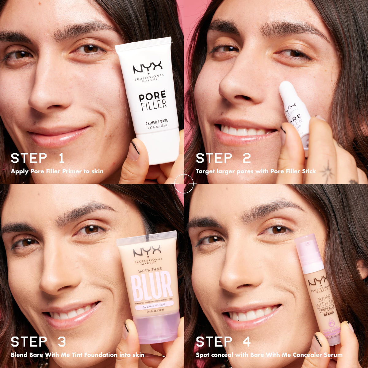 NYX PROFESSIONAL MAKEUP primer next to coin for scale, highlights compact travel-friendly size