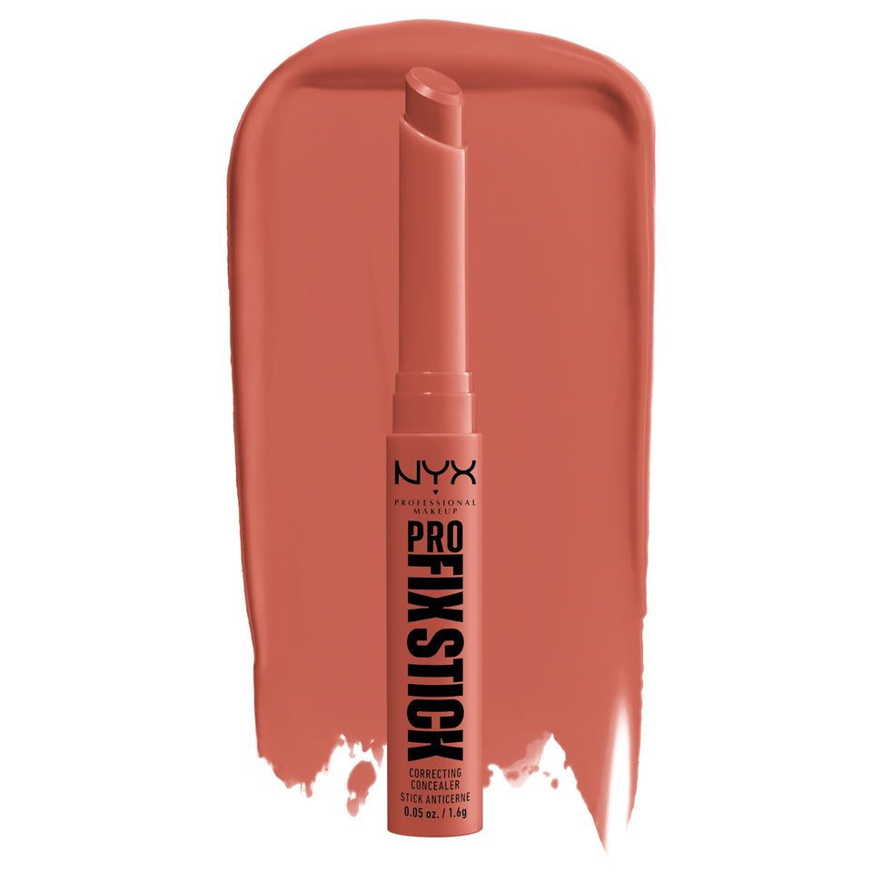 NYX PROFESSIONAL MAKEUP Pro Fix Stick Apricot front view showing shade and packaging benefit