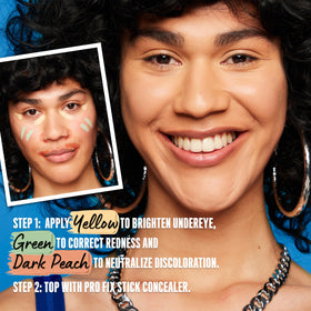 NYX PROFESSIONAL MAKEUP before and after under-eye correction demonstrating visible brightening